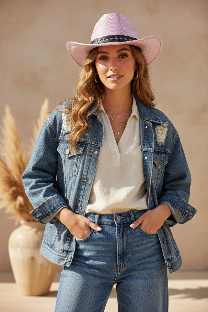 Evans Unisex Polyester Cowboy Hat – Medium 56–58 cm