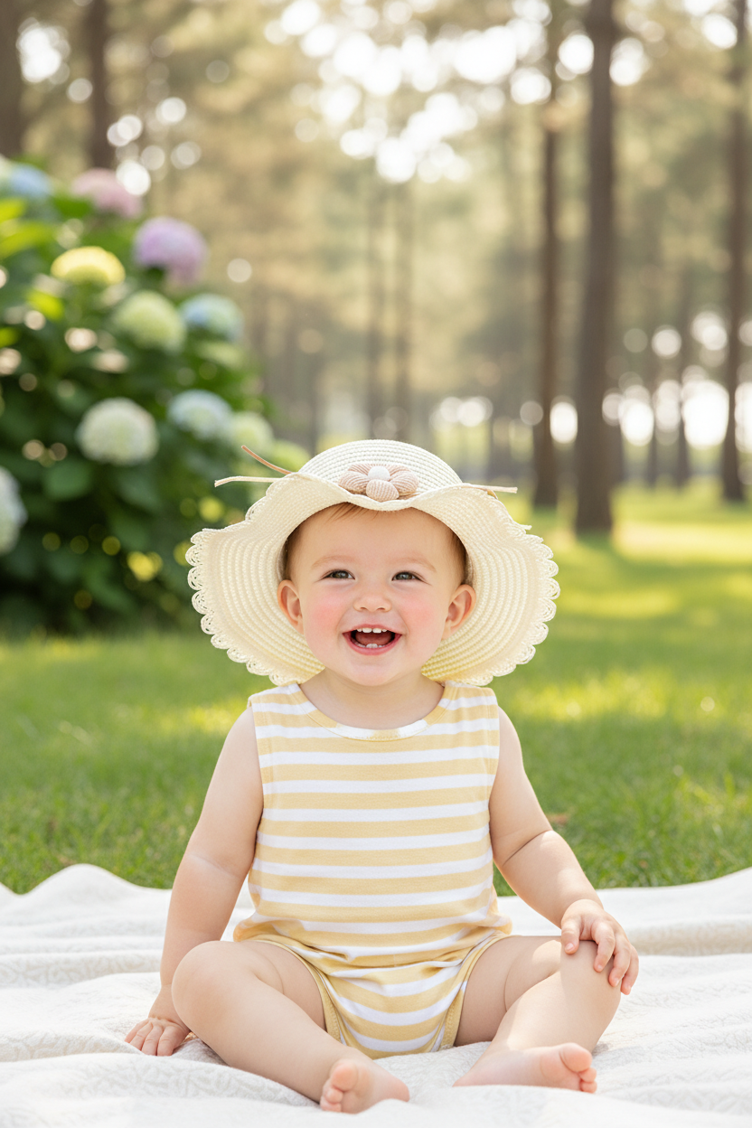Kehlani Girls Straw Sun Hat with Matching Bag