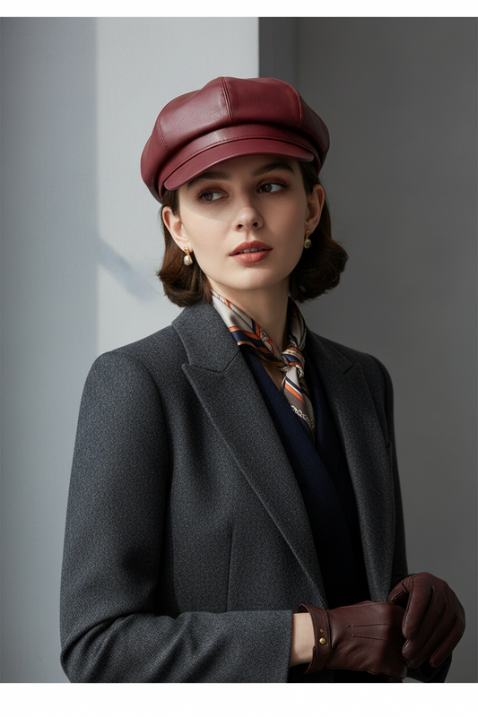 Livingston Faux Leather Octagonal Cap
