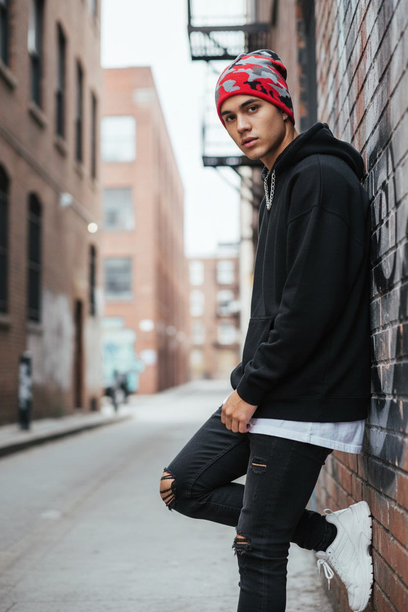Dober Camouflage Jacquard Acrylic Beanie for Men