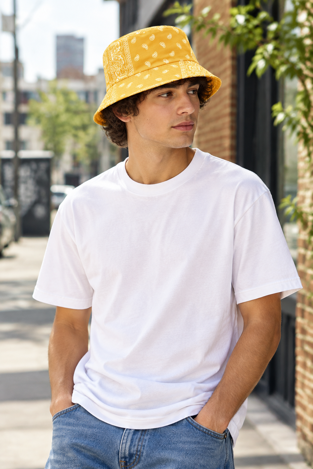 Bandana Bucket Hat – Wide Brim Checkered Unisex