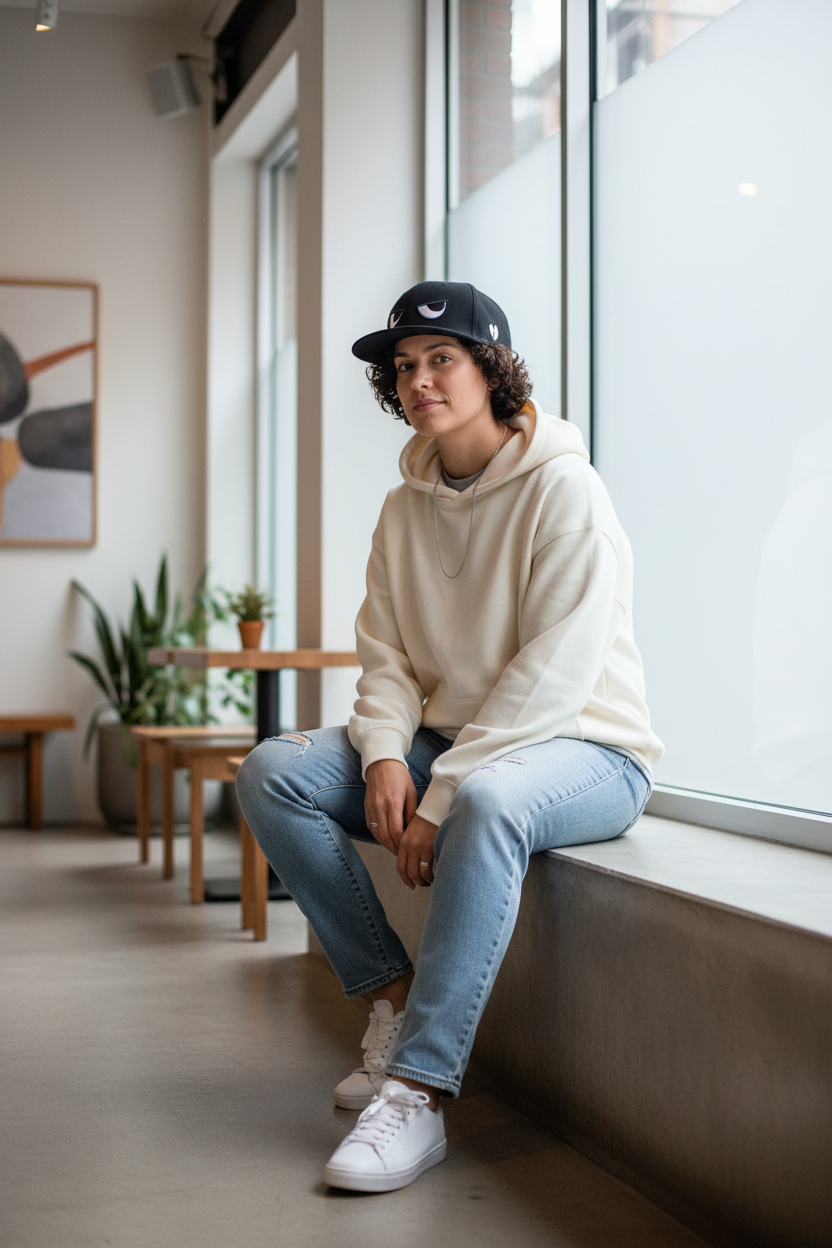 Look at Me Now Letter Cotton Cap | Flat-Brim Adjustable Hat