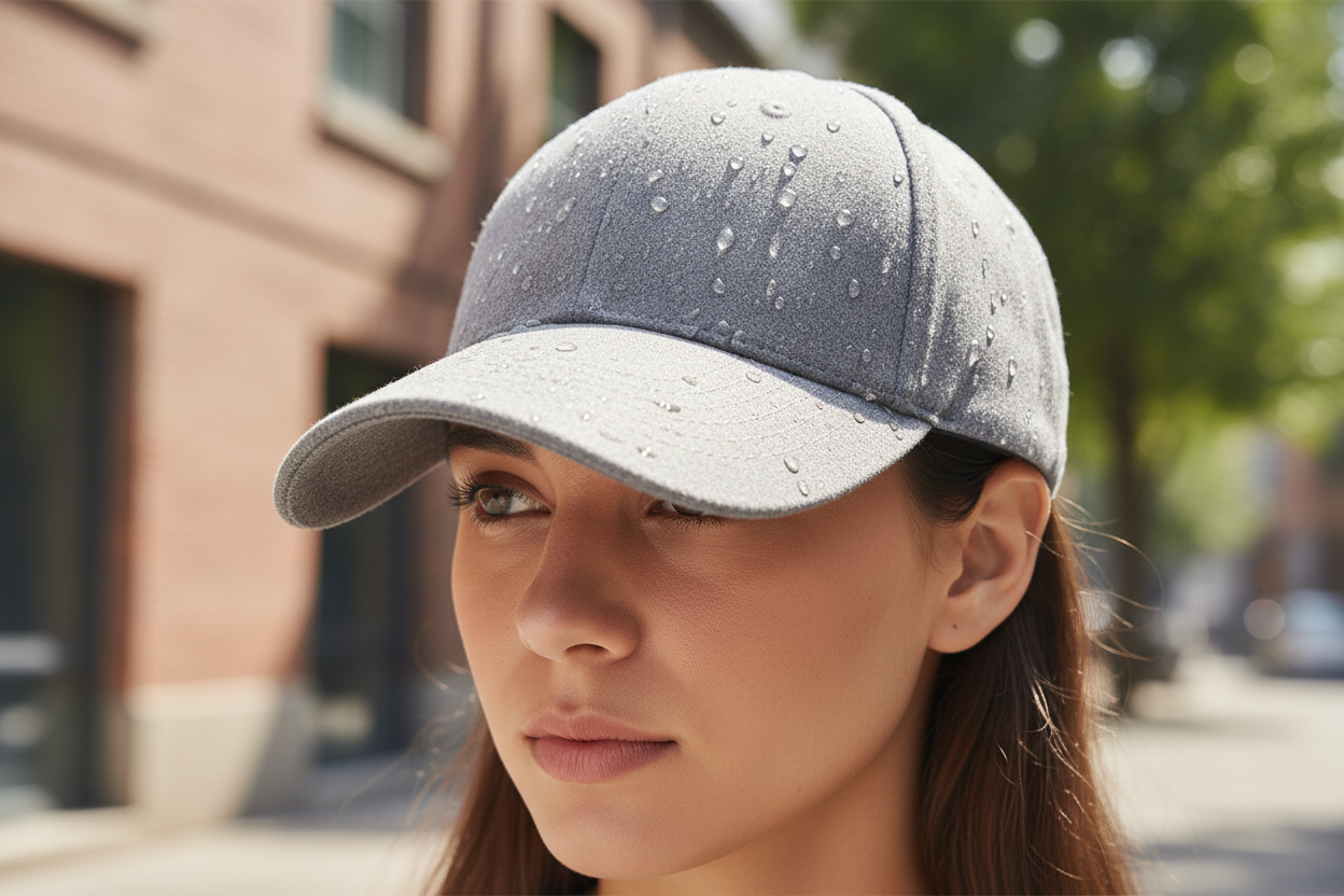 Gray baseball cap on a white background