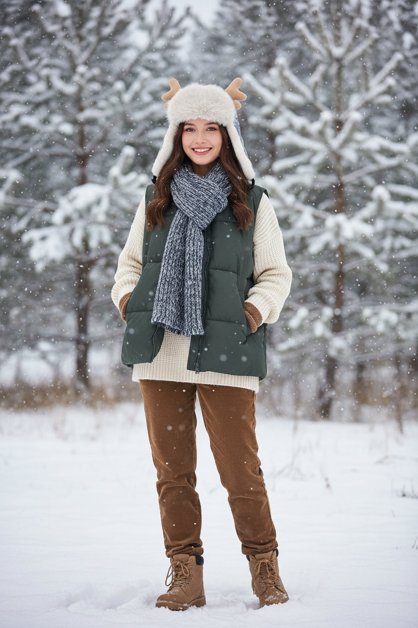 Wilkins Faux Fur Deer Antler Winter Hat, Medium