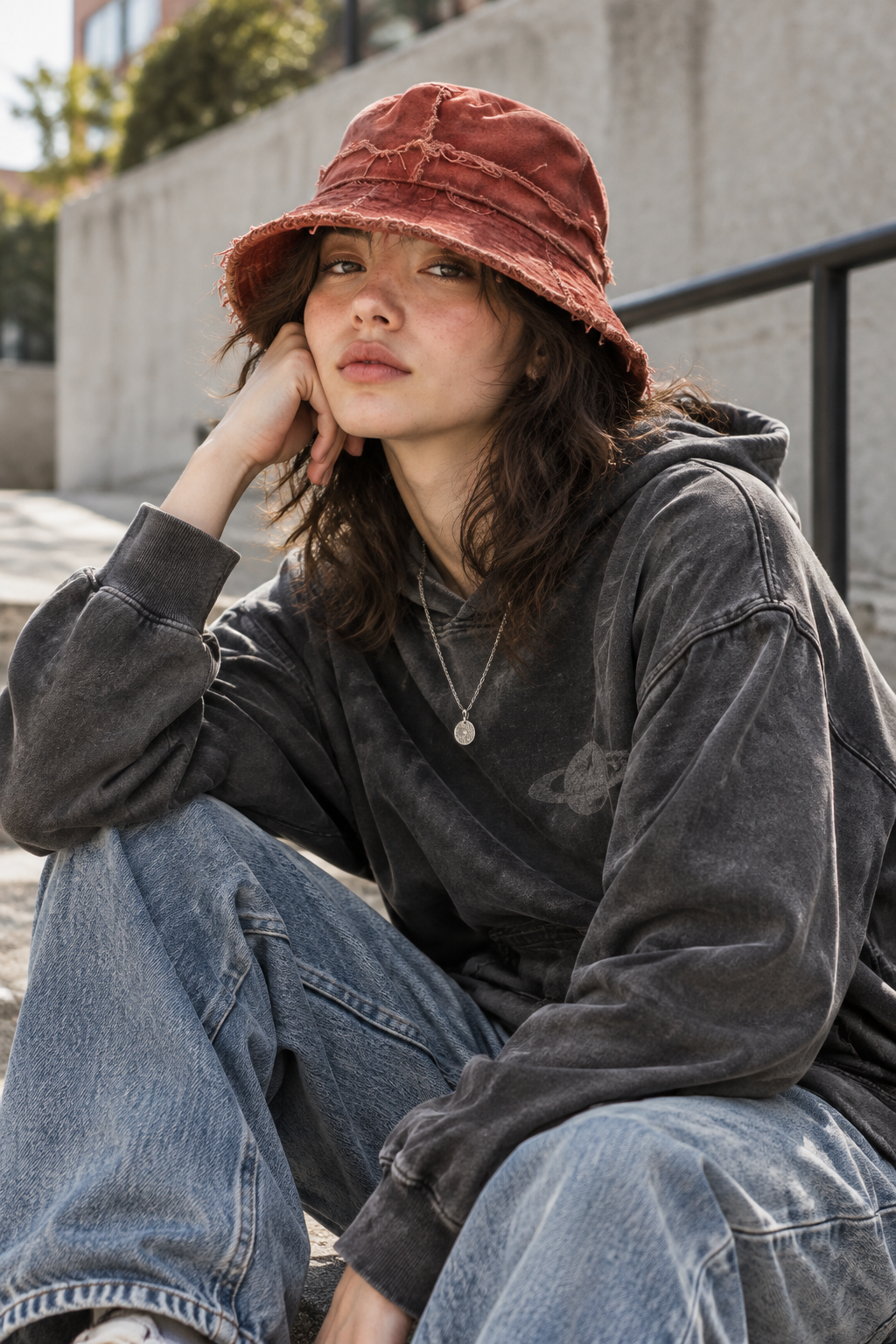 Memphis Distressed Cotton Bucket Hat with UV Protection