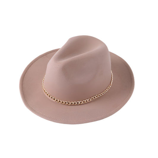 TheCapSpot - Gold chain Fedora Hat