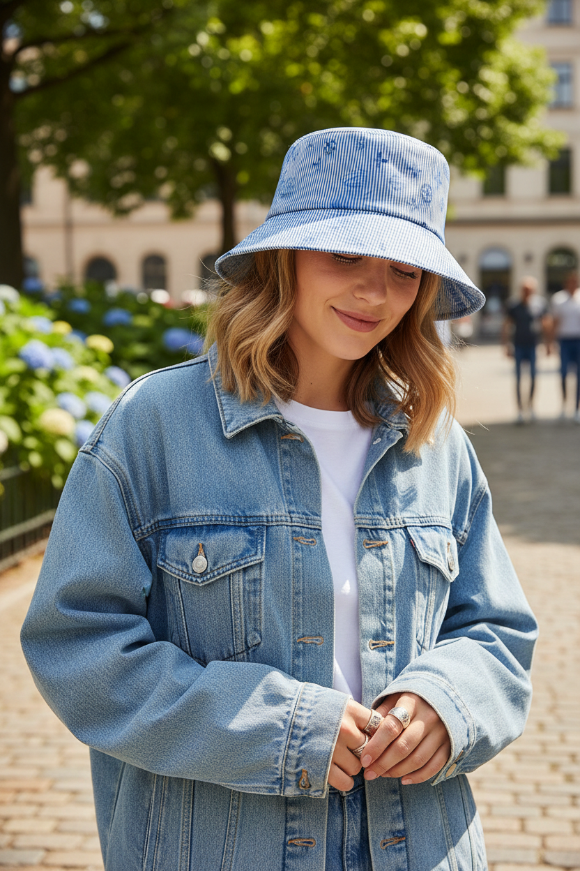 Moon Premium Cotton Logo Bucket Hat – Adjustable Wide Brim