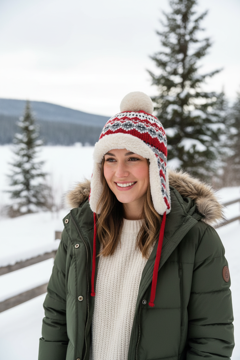 Chiles Collection Knitted Lambswool Baseball Cap – Red, One Size