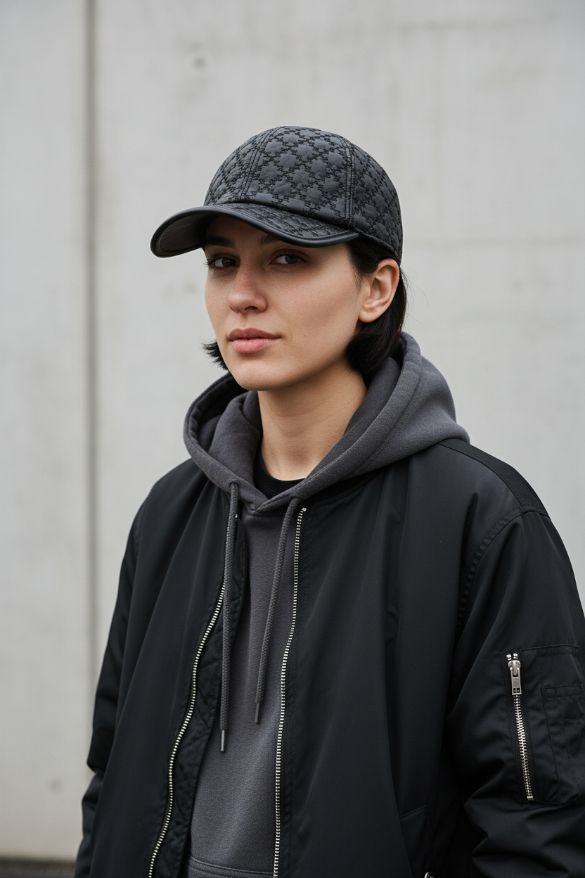 Baycott Genuine Leather Baseball Cap with Sheepskin Lining