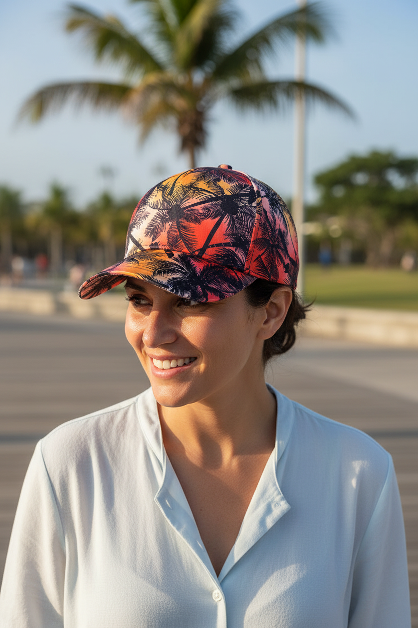 Fayetteville Floral Short-Brim Baseball Cap, Adjustable