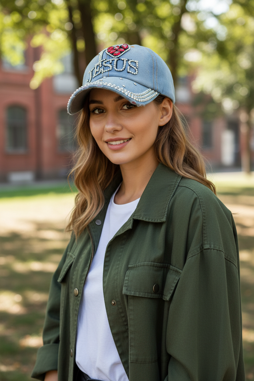 Christian Cotton Denim Baseball Cap