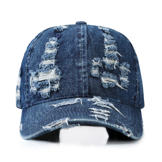 TheCapSpot - Denim Distressed Hat