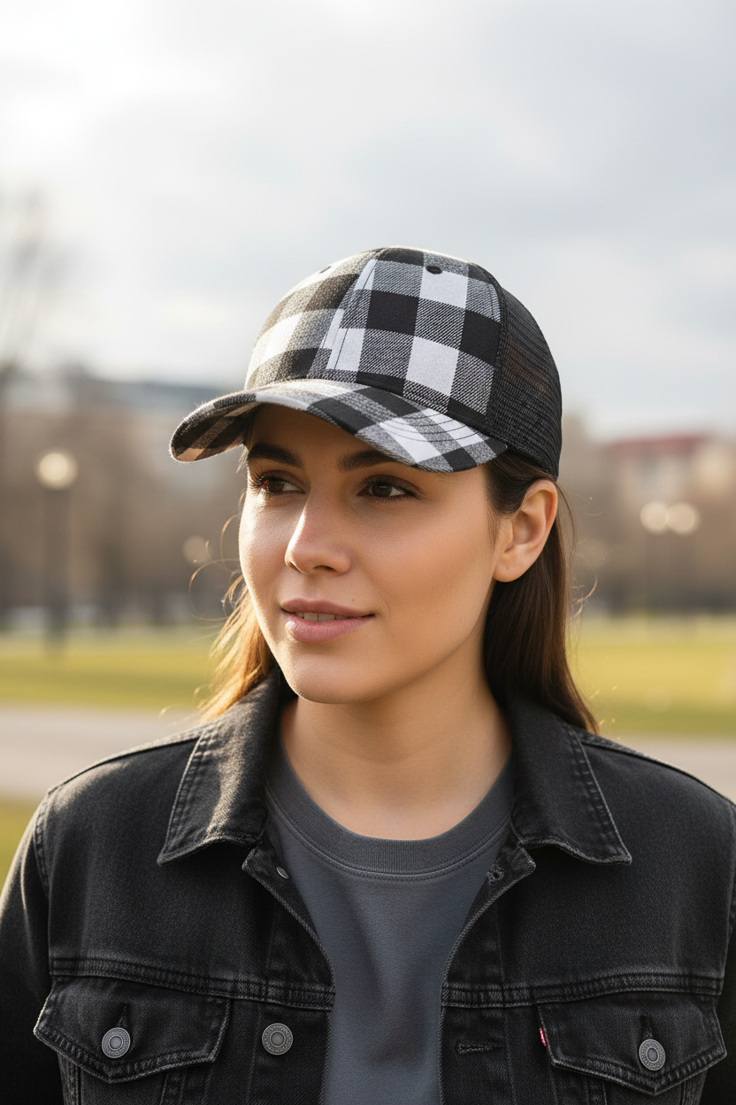 Reynolds Plaid Women's Baseball Cap with Curved Brim