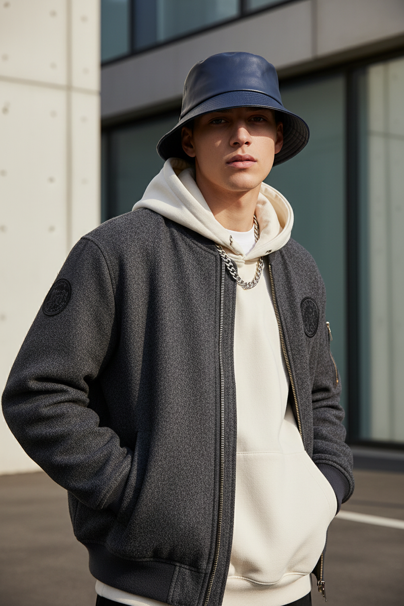 Wesley Faux Leather Bucket Hat with UV Protection