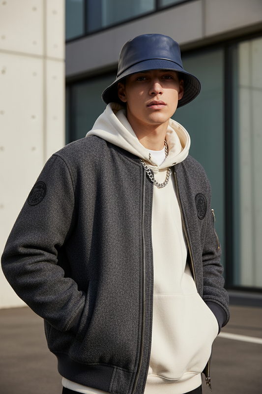 Wesley Faux Leather Bucket Hat with UV Protection