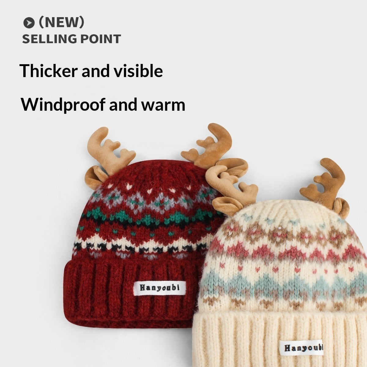 TheCapSpot - Harpool Christmas Antlers Beanie