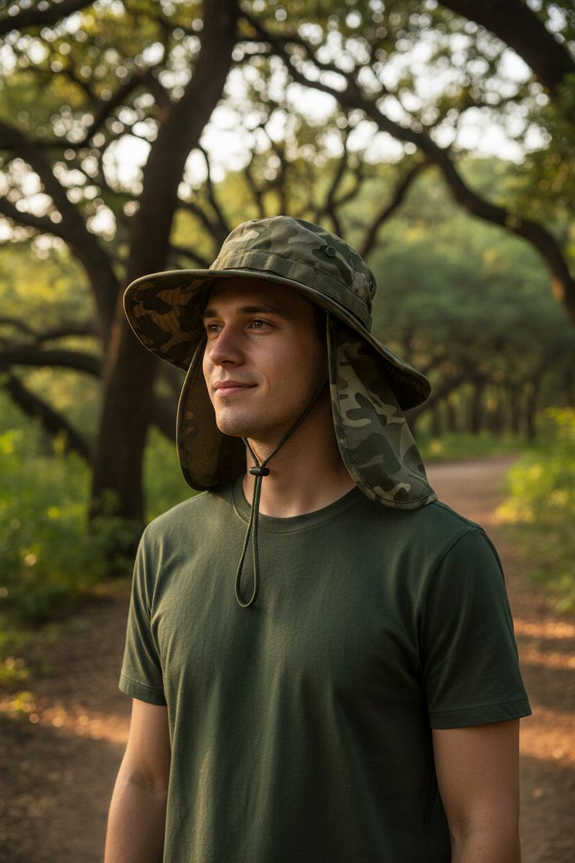 Drexler Camouflage Bucket Hat with Adjustable Fit & UV Protection