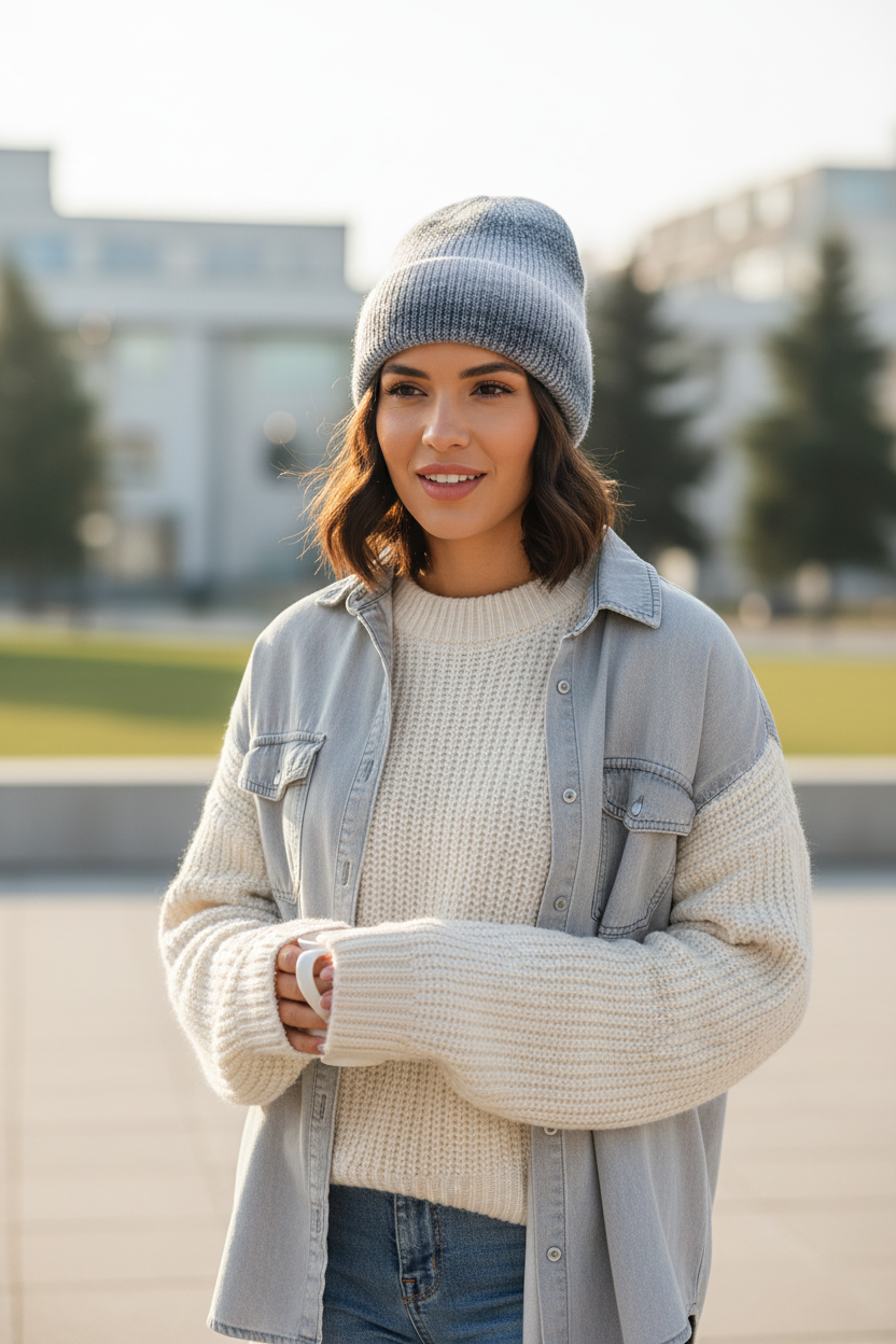 Carrey Multicolor Gradient Acrylic Beanie – One Size