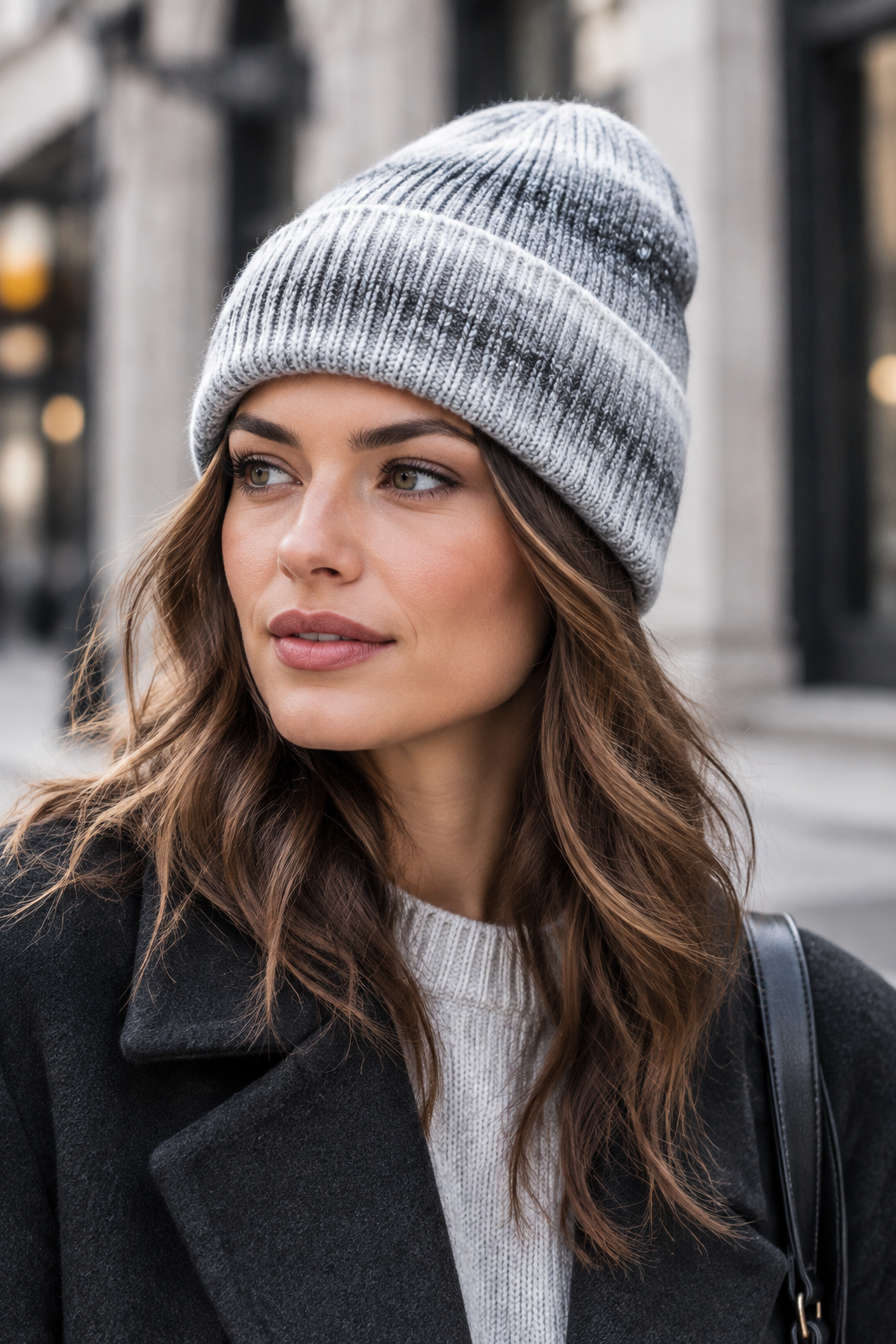 Carrey Multicolor Gradient Acrylic Beanie – One Size