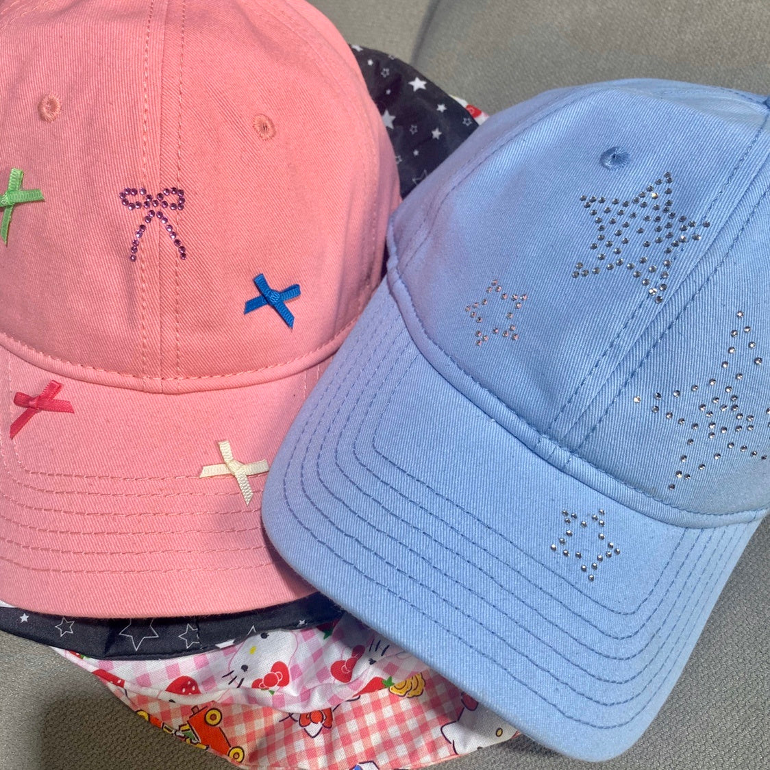 TheCapSpot - Rhinestone Bow Peaked Cap
