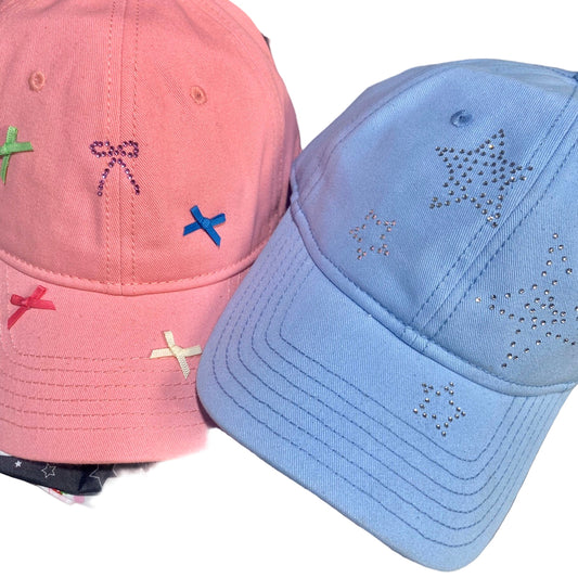 TheCapSpot - Rhinestone Bow Peaked Cap