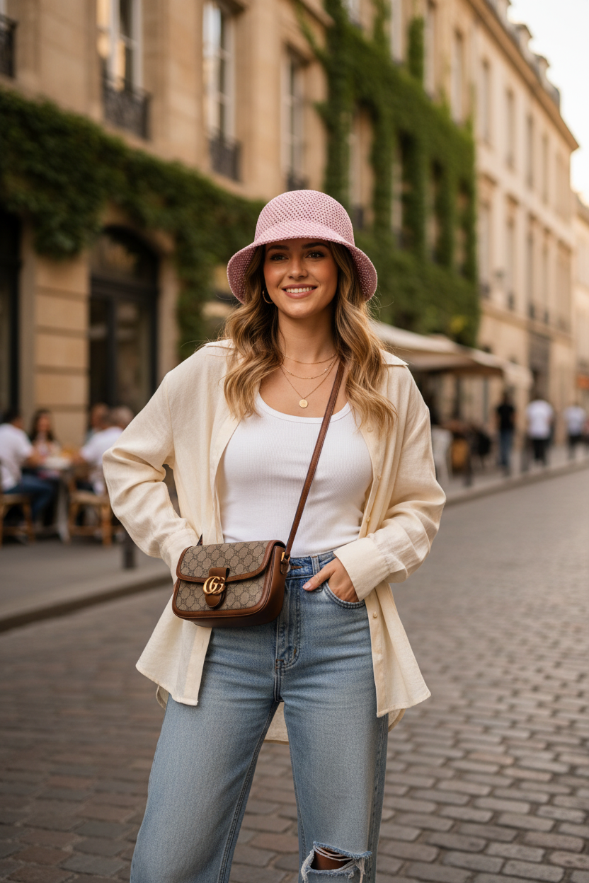 Hollow Sun Hat with UV Protection, Adjustable Fit