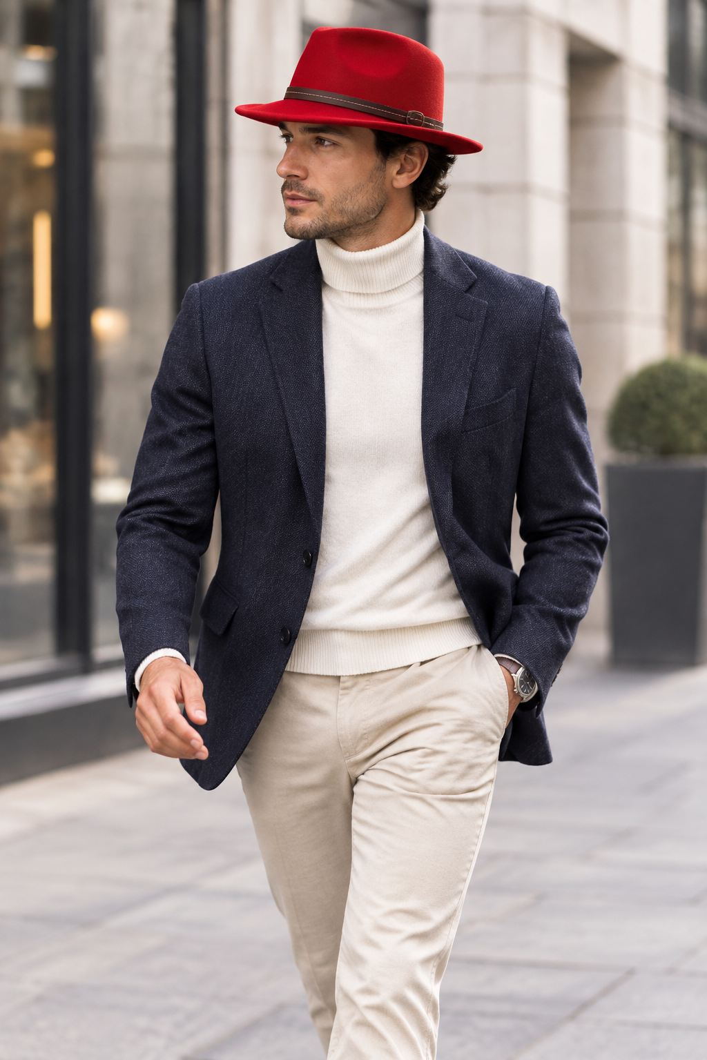 Morris Cashmere Fedora Hat with Flat Brim