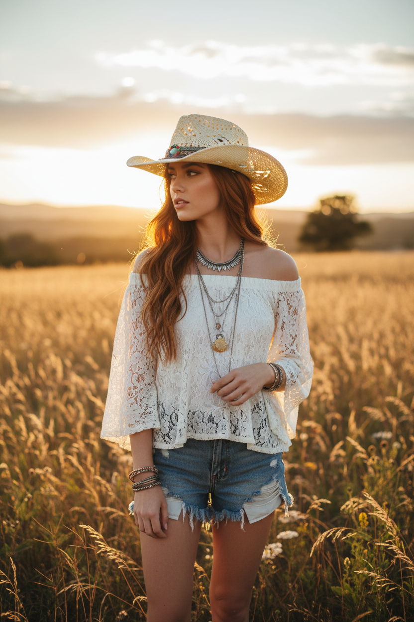 Stockton Tie-Dye Straw Cowboy Hat, Foldable