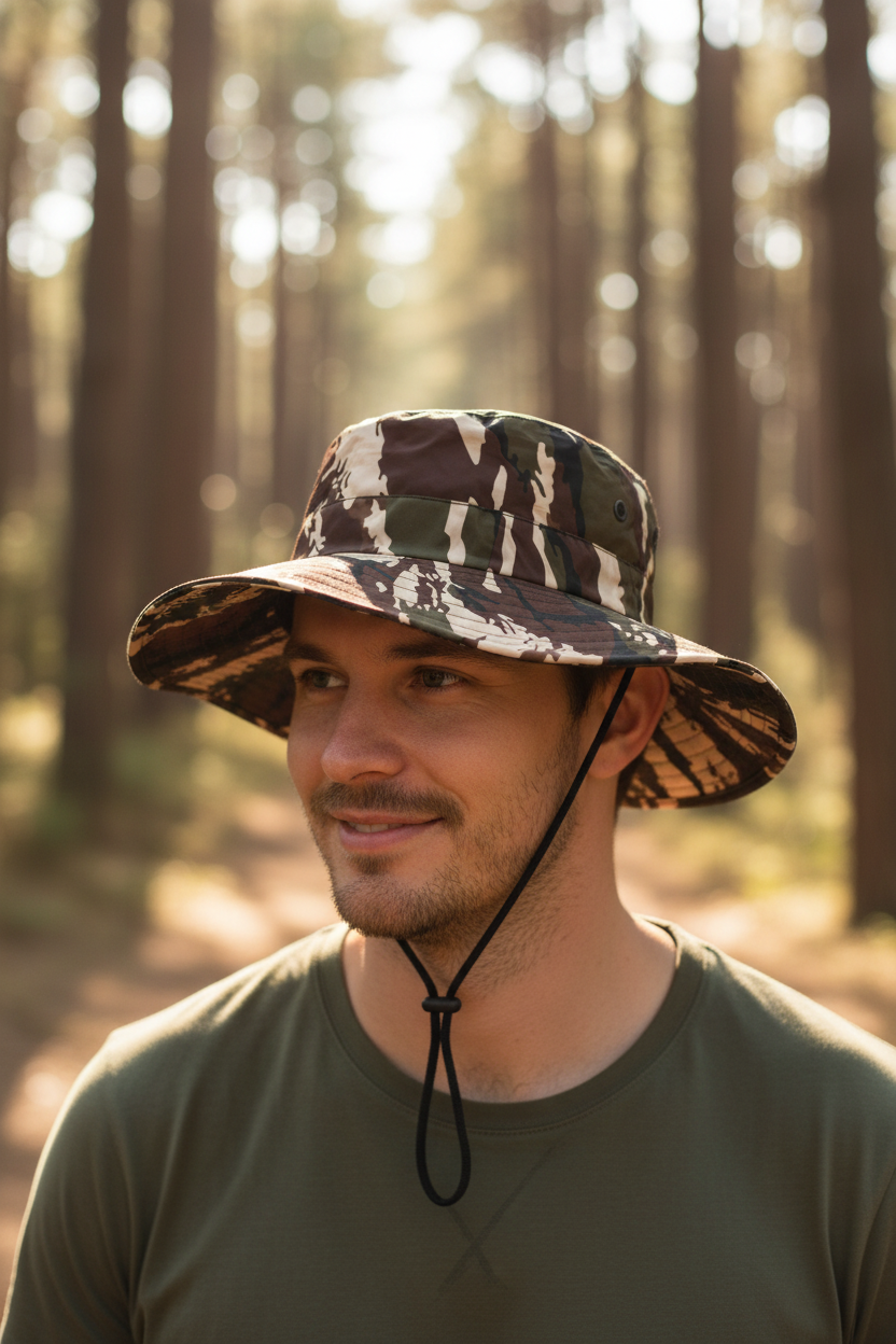 Timmons Camouflage Polyester Bucket Hat, Free Size 58cm