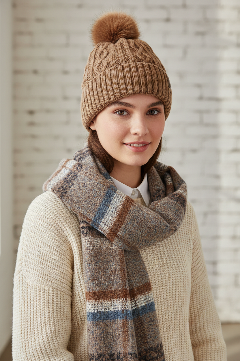Gutman Wool Dome Beanie with Fur Pom – Winter Ear Protection