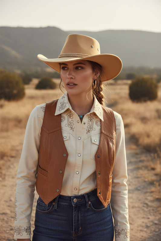 Lynch Conical Cowboy Sun Hat – Breathable Chicken Feather