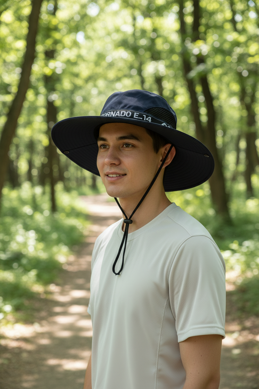 Kelci Men's Outdoor Polyester Wide Brim Sun Hat