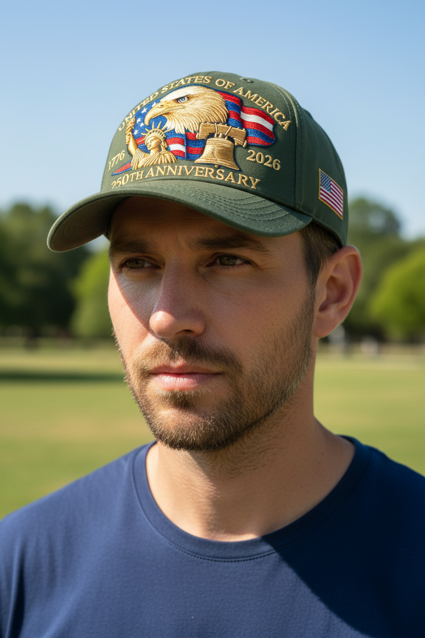 TheCapSpot - Embroidered American Eagle Head 250 Weeks Old Baseball Cap