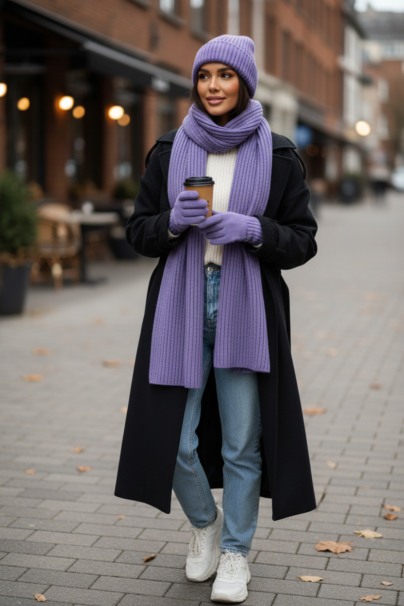 Bradley Wool Scarf, Hat & Gloves Three-Piece Set for Women