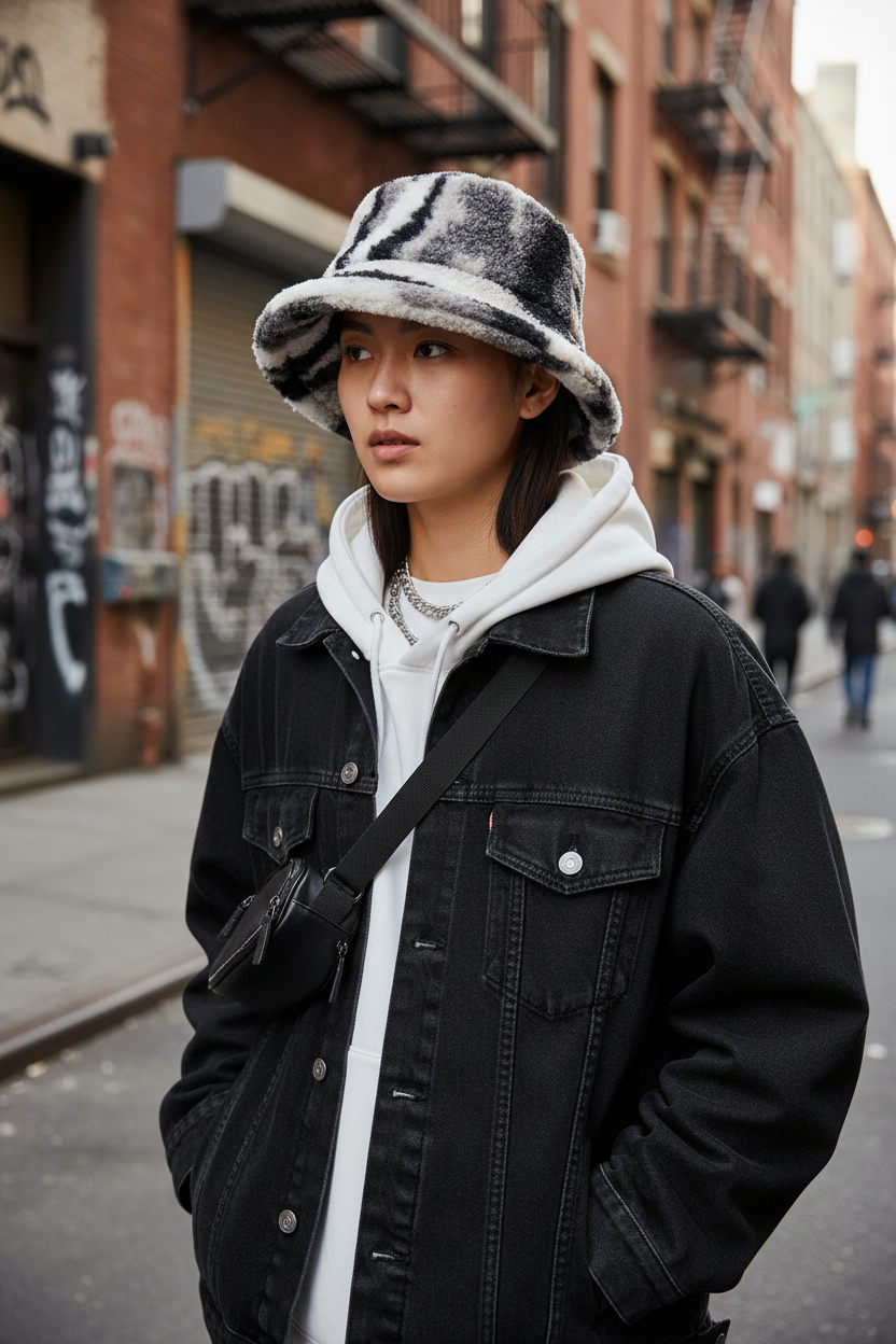 Kellogg Plush Striped Bucket Hat – UV Protection, Unisex