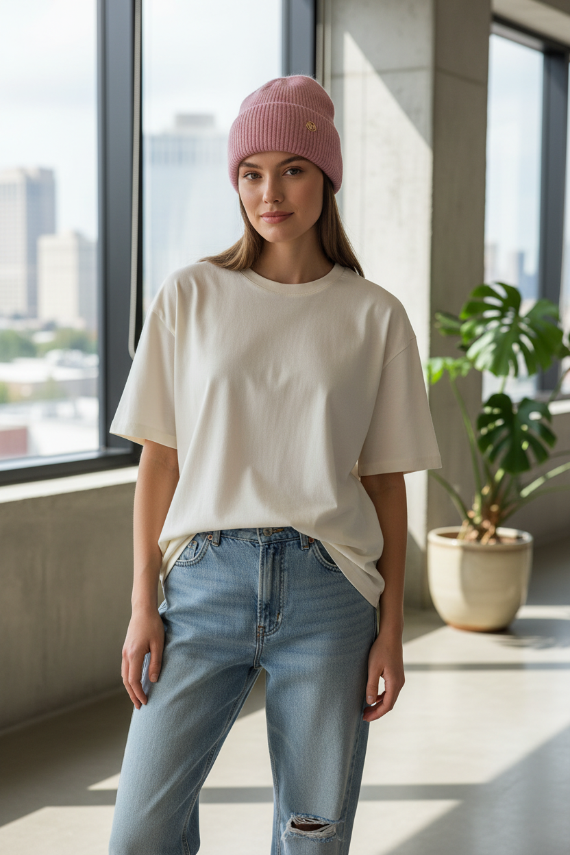 M Fleece-Lined Knit Stocking Cap | Warm Stretch Beanie