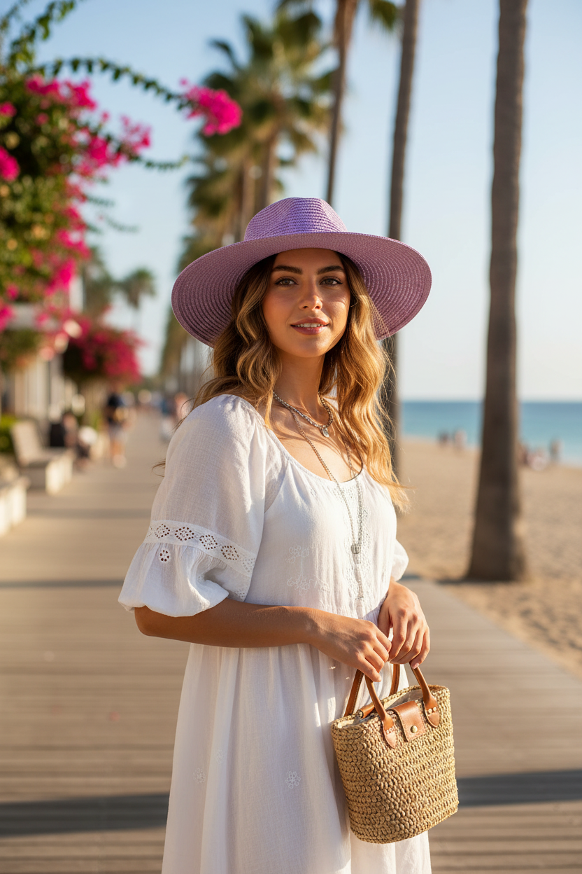 Benson Wide Brim Cashmere Straw Hat – Unisex, Medium