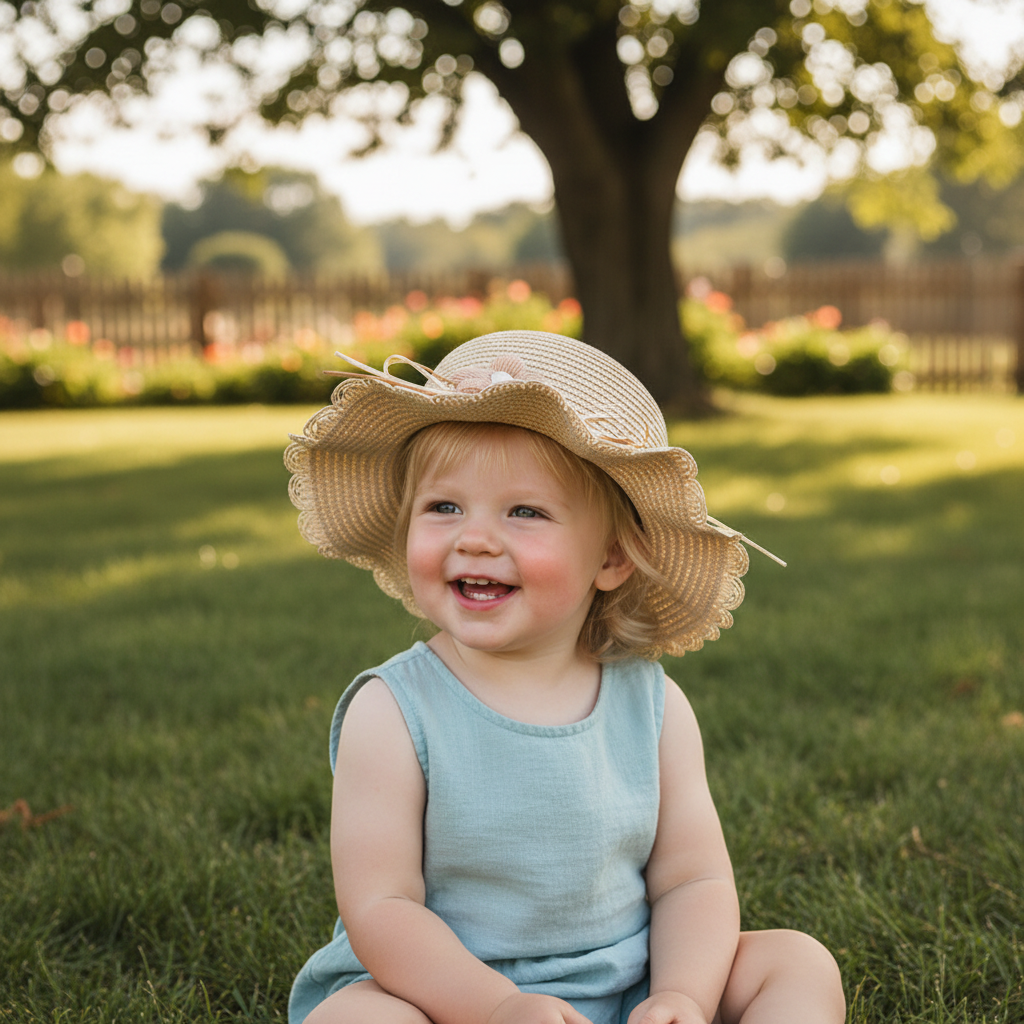 Kehlani Girls Straw Sun Hat with Matching Bag