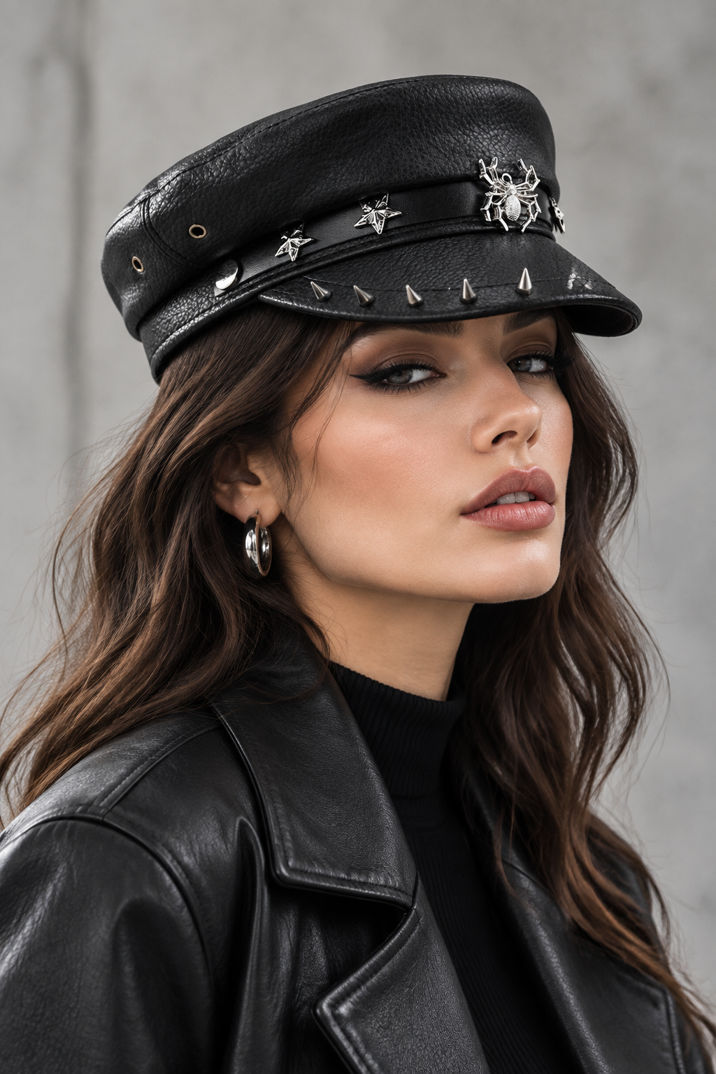 Hendrix Artificial Leather Punk Top Hat