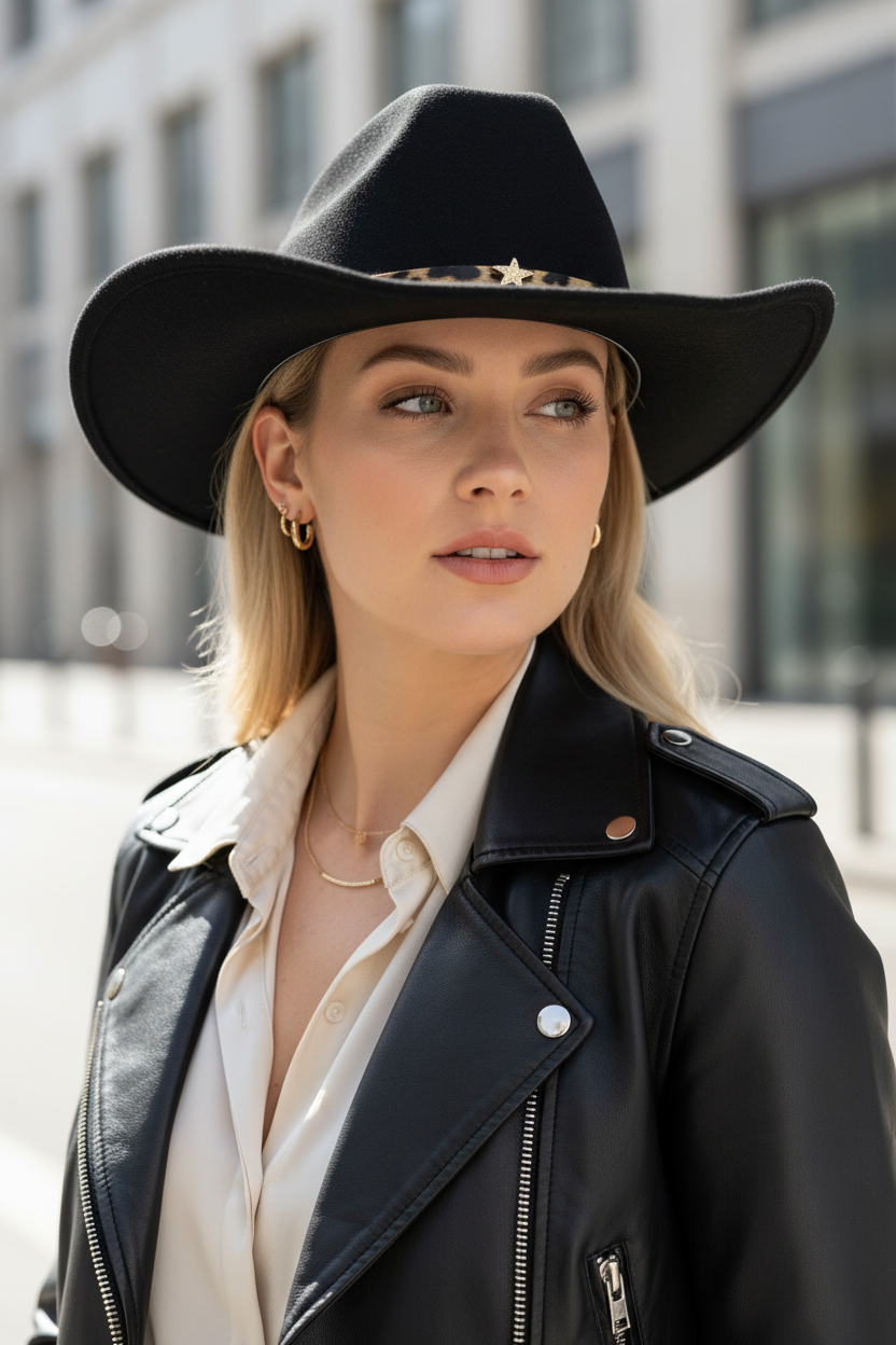 Carrington Wool Felt Pointed Cowboy Hat