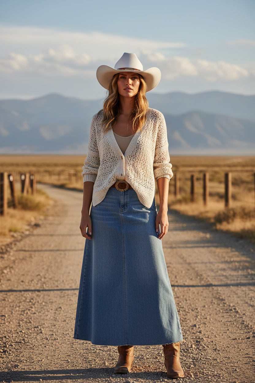 Bartlesville Straw Cowboy Hat with Flat Brim