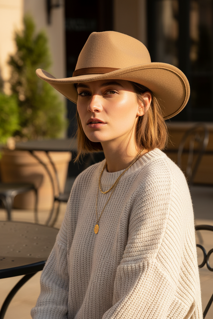Valentine Cashmere Cowboy Hat, Unisex