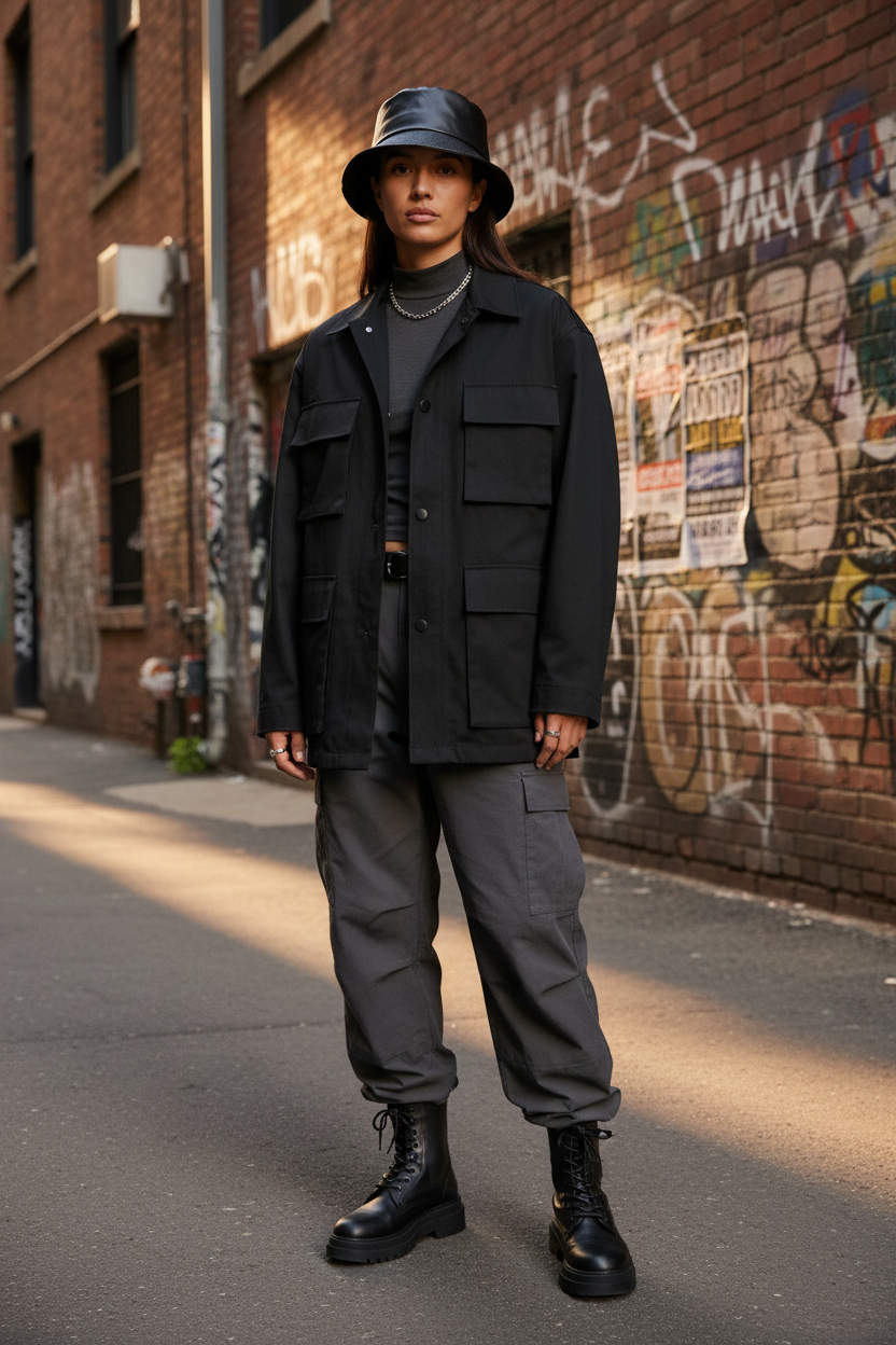 Wesley Faux Leather Bucket Hat with UV Protection
