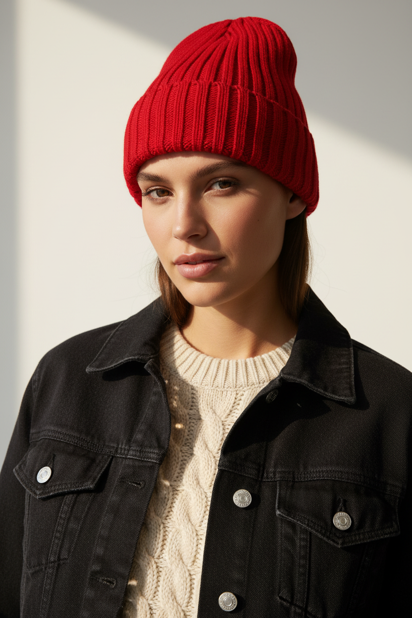 Marion Acrylic Knit Stocking Cap – Unisex, One Size