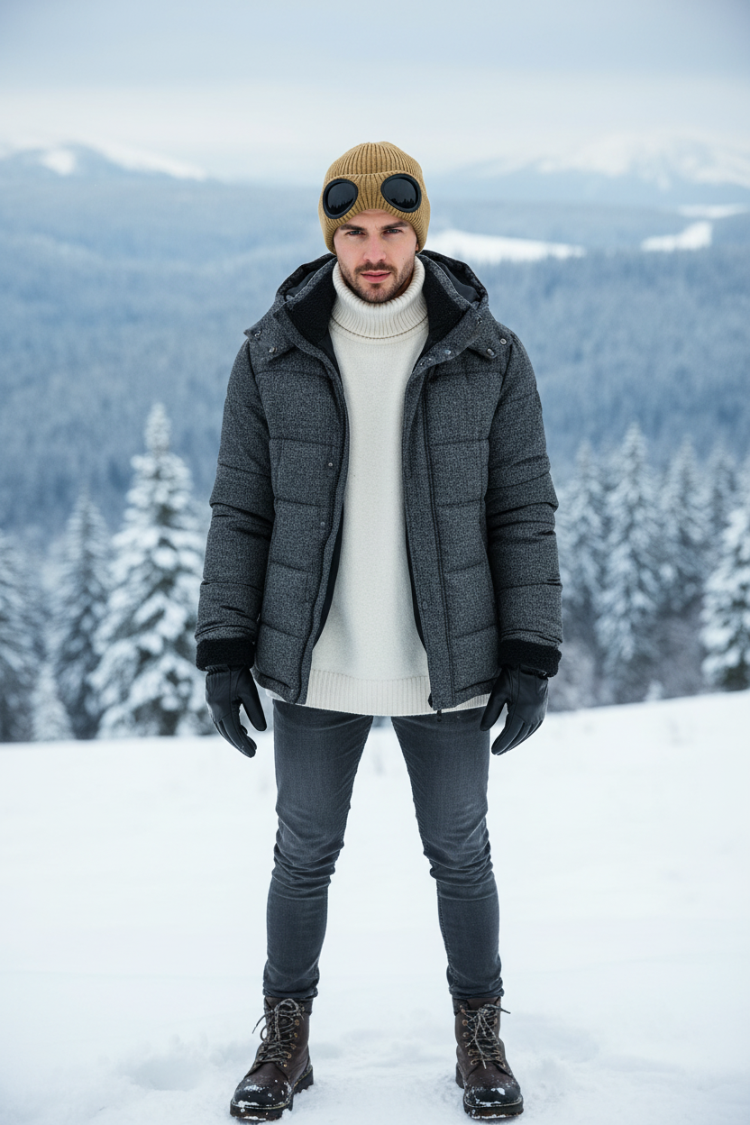 Dakota Windproof Wool Beanie with Glasses