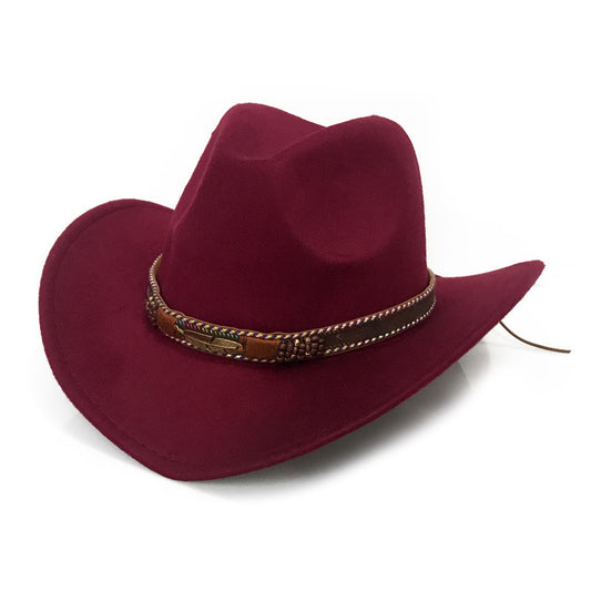 TheCapSpot - Fashion Metal Leaf Belt Cowboy Hat