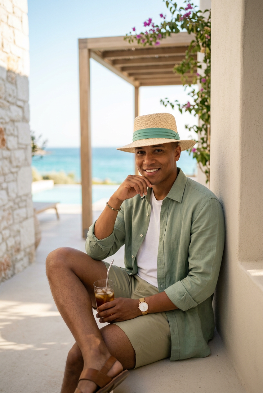 Denton Wide Brim Satin Straw Beach Hat – Medium