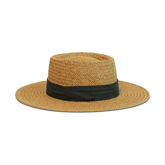 TheCapSpot - Solid Ribbon Straw Hat