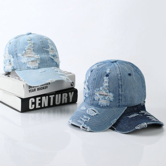 TheCapSpot - Denim Distressed Hat