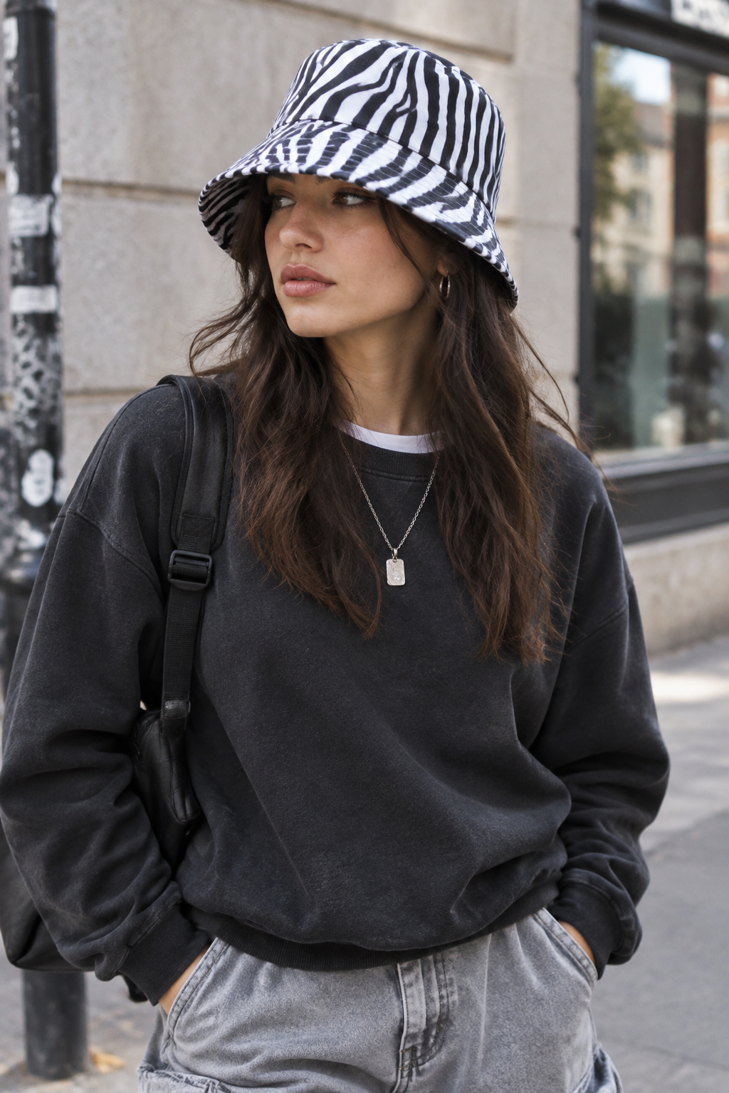 Zendaya Zebra Print Cotton Bucket Hat – Unisex, Short Brim